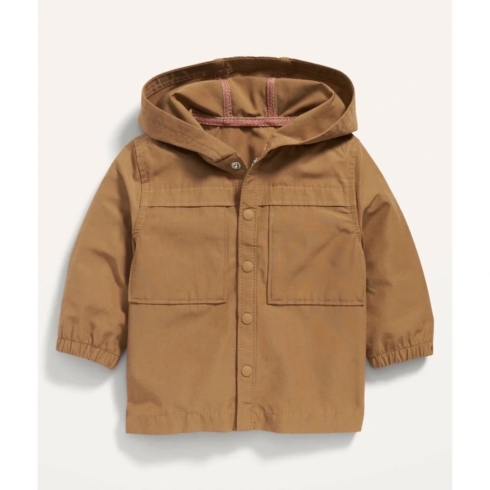 NWOT Old Navy Brown Hooded Hybrid Shacket for Baby Size 3-6M